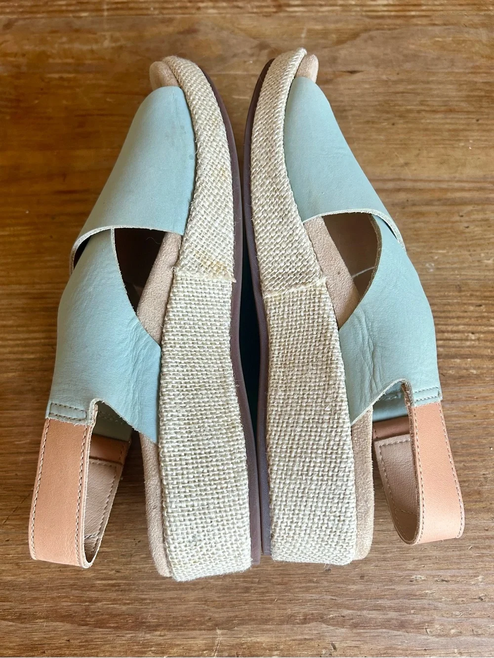 Spenco Marfa Leather Cross Strap Wedge Size 8